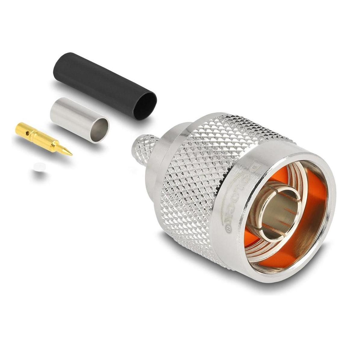 Delock N Stecker zum Crimpen LMR 200mit passendem Schrumpfschlauch (Stecker und Verbinder) (91766)