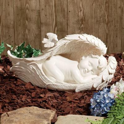 Touch of Class On Angels Wings Sculpture Soft Ivory , Soft Ivory