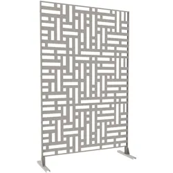 Casa.Pro, Paravent + Raumteiler, Trennwand Bernalda 180x120 cm Stahl Knoblauchbeige (120 x 183 cm)