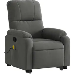vidaXL Massagesessel mit Aufstehhilfe Dunkelgrau Mikrofasergewebe