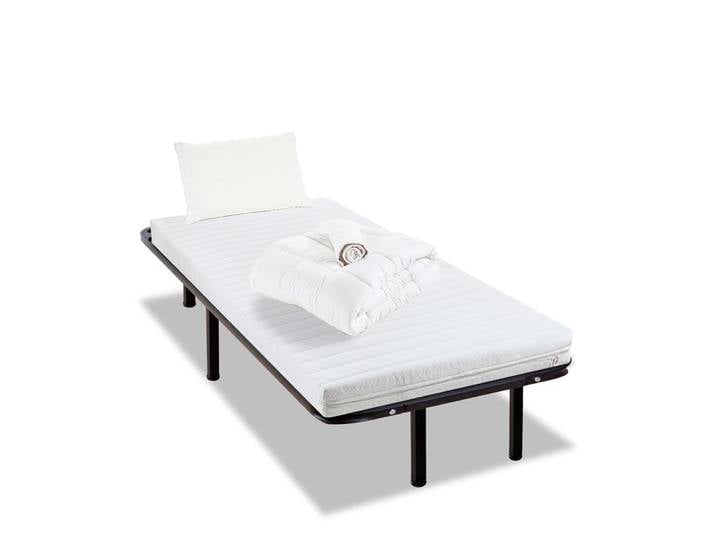 Prêt à dormir matelas mousse h12 sommier métal 90x200