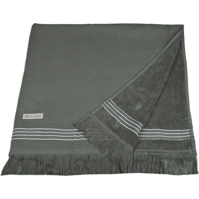 Hamamtuch ROSS "Hamam", grau (anthrazit), B:90cm L:180cm, Hamam Frottier, Hamam Frottier, Handtücher, idealer Begleiter für Strand, Sauna oder Wellnessbereich