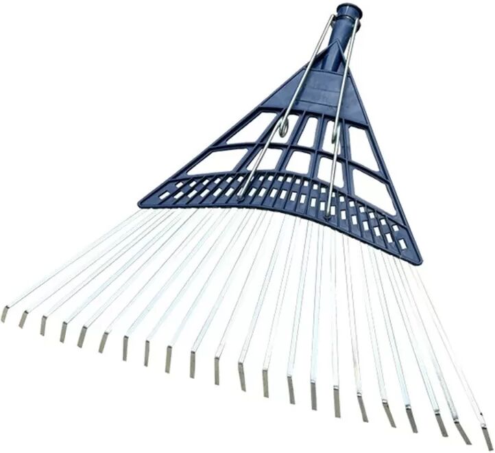 INF Râteau de jardin 22 dents - Râteau à feuilles robuste en fil d'acier avec manche détachable en 4 sections