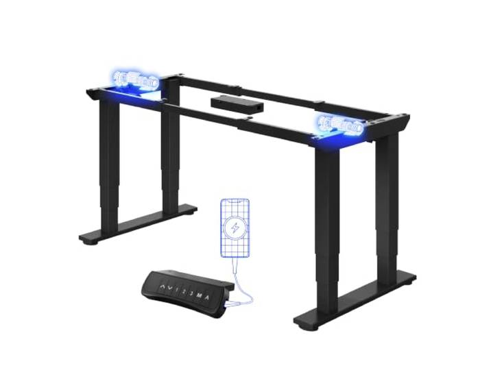 FLEXISPOT Elektrisches Tischgestell höhenverstellbar,4-Bein Gestell Schwarz Schreibtischgestell mit 2 Motoren, höhenverstellbare Schreibtischbeine, hohe Tragkraft, ideal als Büro-, Computer- & Esstisch