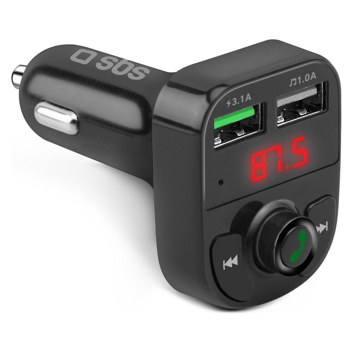 SBS 15-Watt-Autoladegerät mit drahtloser Verbindung (TECARFM2USB)