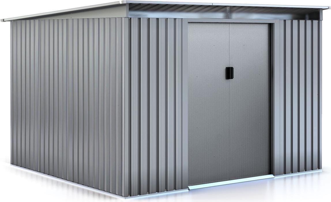 Gerätehaus aus Metall mit Flachdach "Texas" - 6,29 m² - Grau