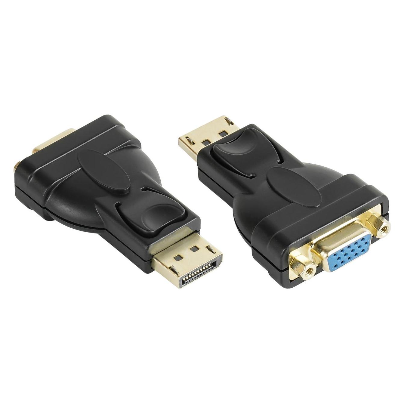 Good Connections Adapter DisplayPort Stecker an VGA Buchse, 1920*1200 @60Hz, vergoldete Kontakte (DisplayPort) (DP-AD12)