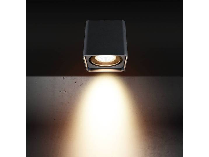 LCD Außendeckenleuchte 5055, graphit, 10 cm, Metall, IP54, GU10 dimmbar, schwarz, Aluminium, Modern