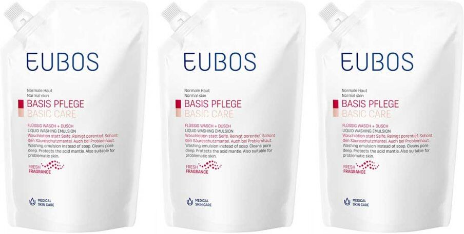 Eubos Flüssig Rot mit frischem Duft Nachfüllpackung Btl. 3x400ml