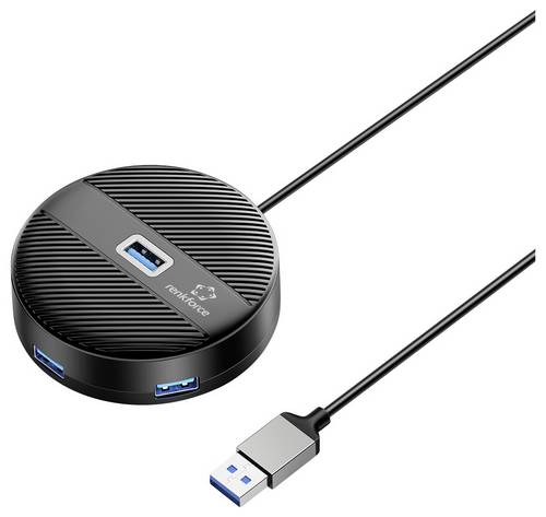 Renkforce RF-6266640 USB-Hub 4 Port USB-A USB 3.0 5 GBit/s Schwarz (matt) RF-USBH-400