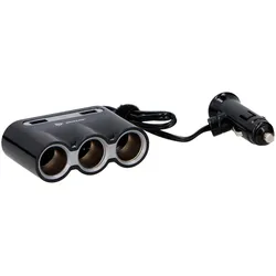 Dunlop 3-fach Steckdose 12/24 V mit 2 x USB