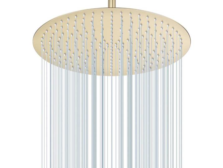 Regendusche Duschkopf 40cm Rund Gold Deckenmontage Edelstahl 304 Wassersparend 230 Düsen