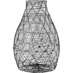 GILDE Vase Bauchig Wire H=33cm - schwarz