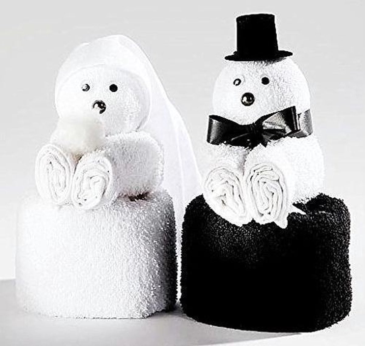 Handdoek Geschenk met Bruidspaar Poppen