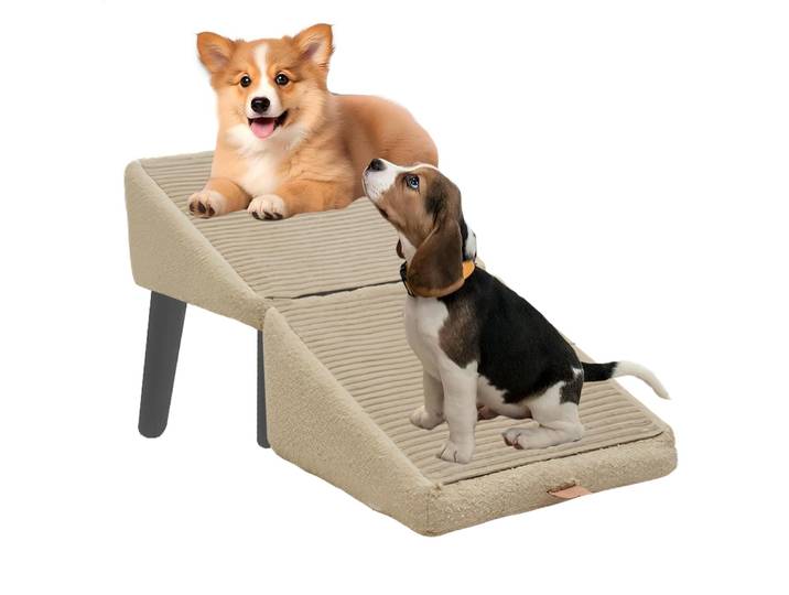 Rampe de sécurité pour escaliers pour chiens fendus, repose-pieds pliant en bois à double usage, marches de canapé pour grands, moyens et petits chiens, chats, fourniture pour chiots