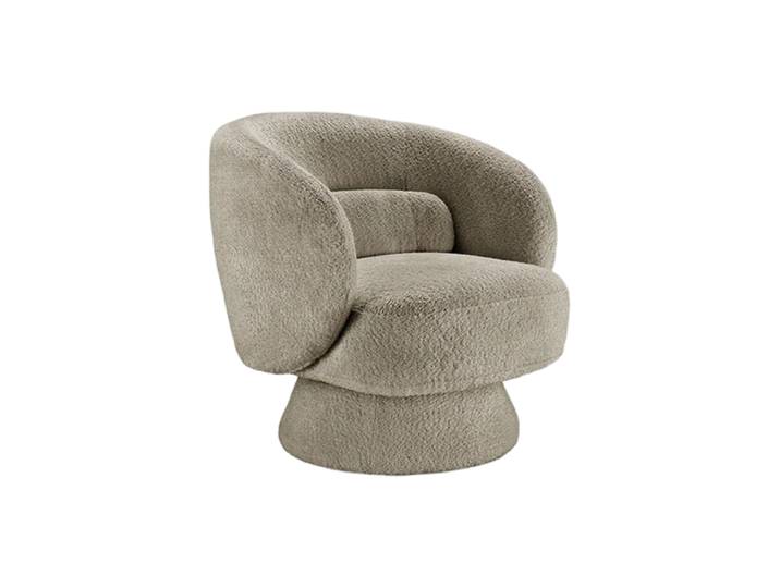 Drehbarer Design Loungesessel „Bossa Noca“ Bouclé Taupe Invicta Interiors