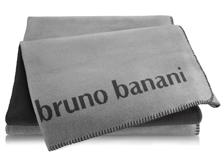 Wohndecke BRUNO BANANI Bruno Banani , grau, B:150cm L:200cm, Baumwolle, Polyacryl, Polyester, Wohndecken, Wohndecke, mit modernem Zierstich