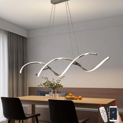 Inspire Essentials Modern LED Linear Chandelier Pendant Light For Dining Room Kitchen And Living Space c