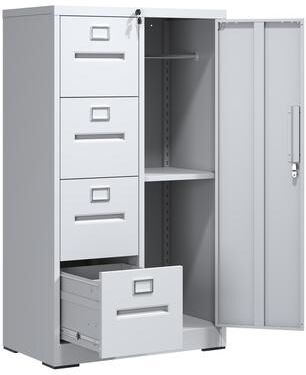Ostweer Modern Vertical File Cabinet Steel Filing Cabinet with 4 Drawers, for Schools, Living Rooms, Bedrooms and Offices