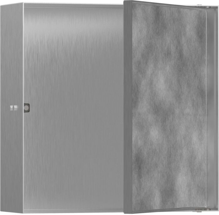 Hansgrohe XtraStoris Wandnische 56085800 30x30x10cm, mit befliesbarer Tür, Edelstahl Optic
