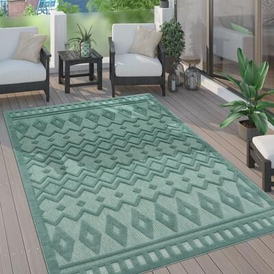 Paco Home Indoor & Outdoor Rug With Geometric Trellis High-Low Pattern