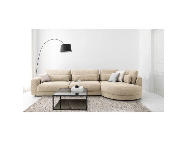 Ecksofa 3-Sitzer mit Ottomane Webstoff Amila 359 x 74 x 167cm Ottomane davorstehend rechts Modern