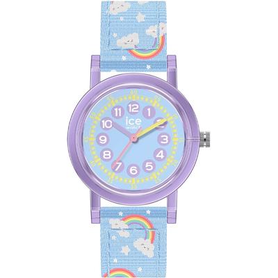 Quarzuhr ICE-WATCH "ICE learning - Girl - Extra Small - 3H", blau (hellblau), Armbanduhren, Kinder, Quarzuhr, Armbanduhr,Kinder,Lernuhr,Mädchen,Schulanfang,Geschenkidee,Regenbogen