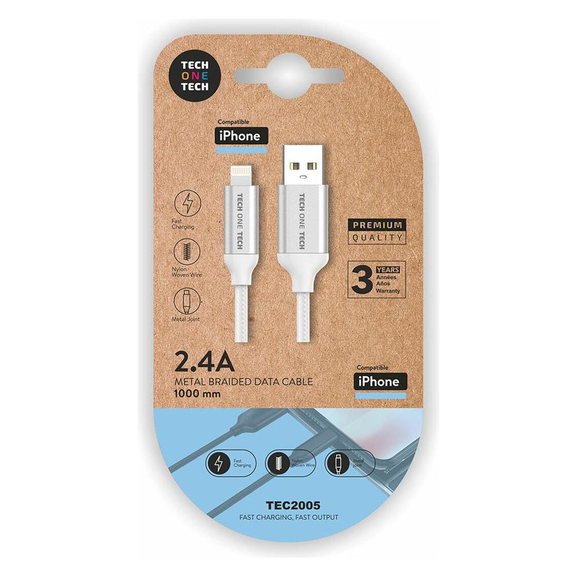 Tech One Tech USB auf Lightning Verbindungskabel TEC2005 1 m Weiss (1 m) (45262020)