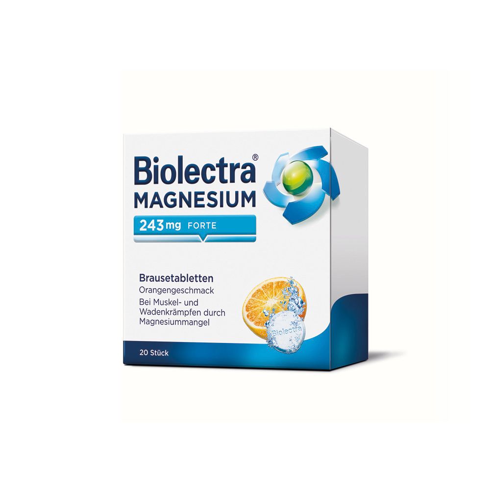 Biolectra Magnesium 243 mg forte Orange Brausetab. 20 St Brausetabletten
