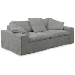 KAWOLA Sofa NETTA 3-Sitzer Bezug abziehbar Cord grau