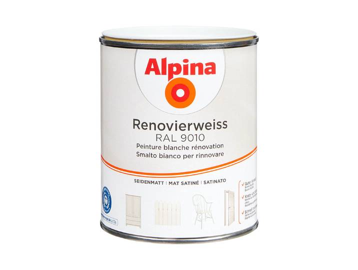 Alpina Renovierweiss RAL 9010 0.75 l Seidenmatt