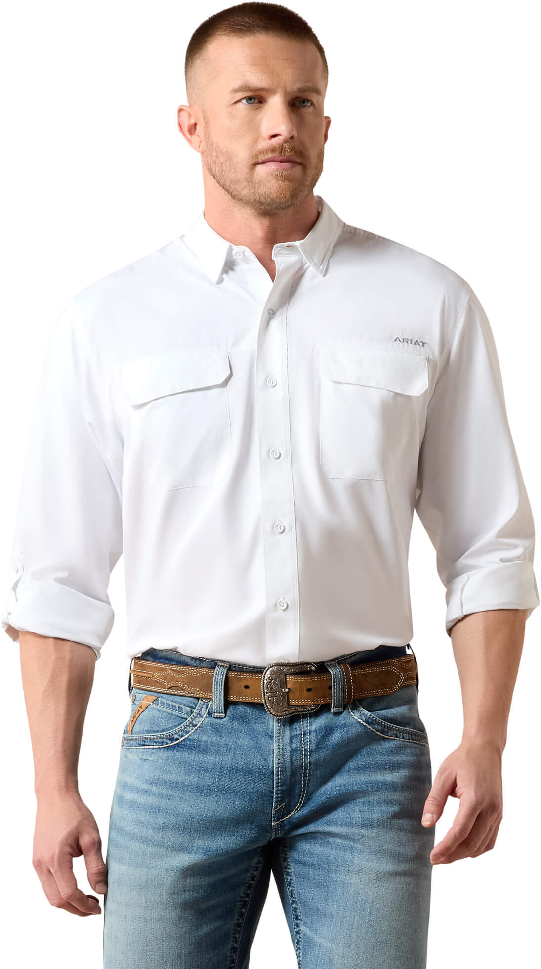 Men's VentTEK Outbound Classic Fit Shirt in White, Size: Large by Ariat