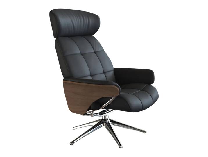 Sessel Scandi Skagen, Flexlux, dakota deep black, Leder