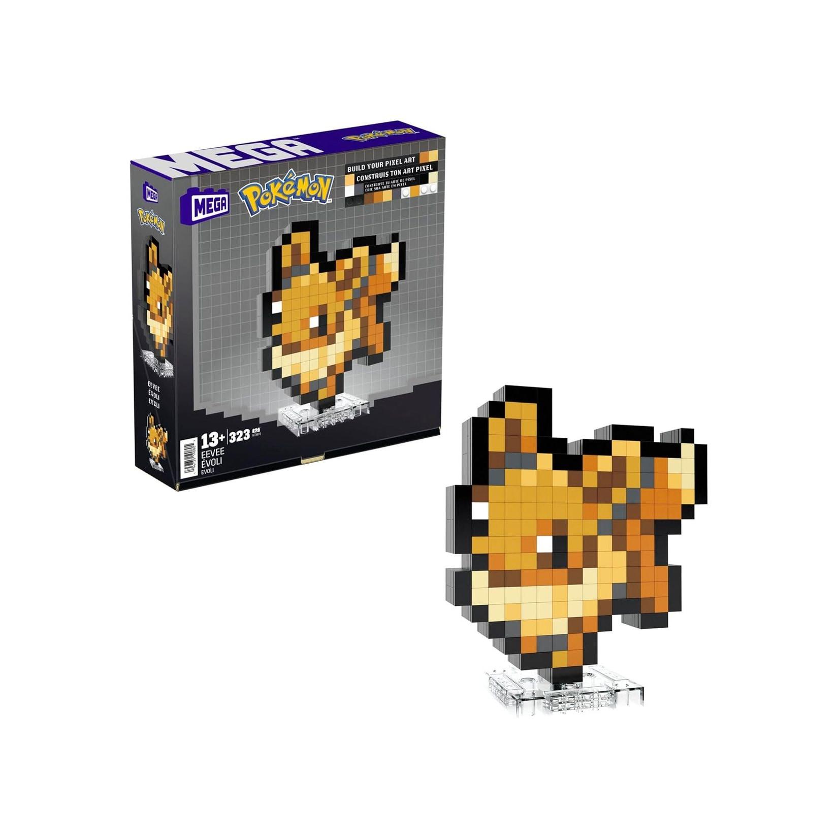 Mattel HTH78 - Mega - Pokémon - Evoli Pixel Art Bauset, 323 Teile