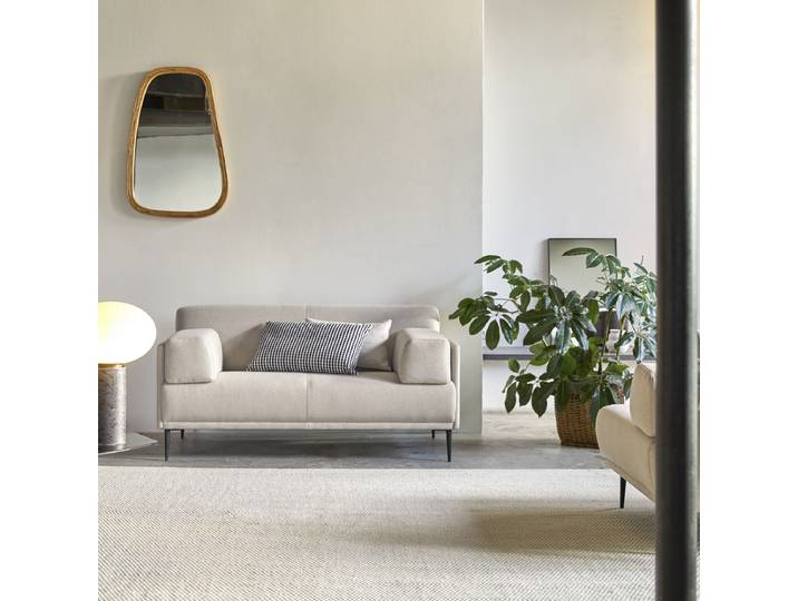 2-3-Sitzer Sofa Finn mit ecrufarbenem Stoffbezug ,2-Sitzer - Beige