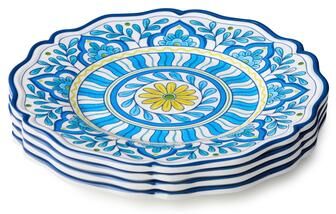 "Certified International Porto Melamine 9"" Salad/Dessert Plates, Set of 4 - 9.00""L x 9.00""W x 0.50""H"