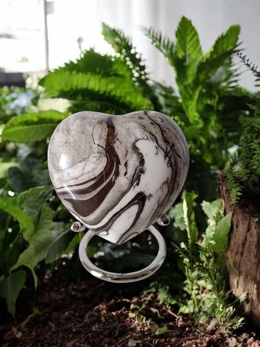 Hart Urn White Copper Ocean - Verdeel Urn voor as