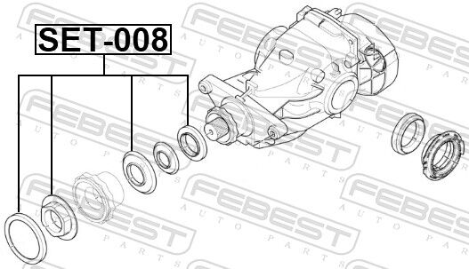 Febest Wellendichtring, Differential Set-008 Hinten Für Bmw Rolls-Royce