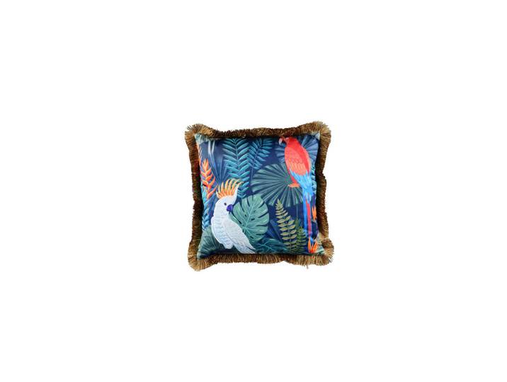 Zierkissen, vielfarbig, Vogel, Füllung: Polyester,Polyester, quadratisch, 45x45 cm, Heimtextilien, Wohntextilien, Kissen, Zierkissen