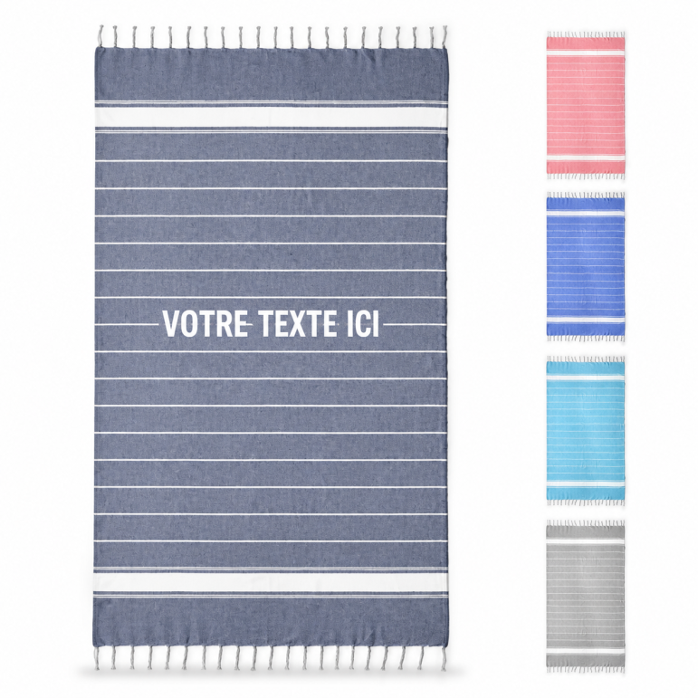 Serviette paréo personnalisée en coton 180 g/m² Denia Marine TAILLE UNIQUE ADULTE