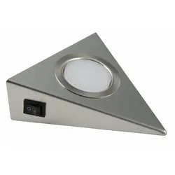 HEITRONIC 3er Set LED Unterbaustrahler GENUA, IP20, 3x 2W 3000K 270lm 120°, nicht dimmbar, Edelstahl HEI-23009