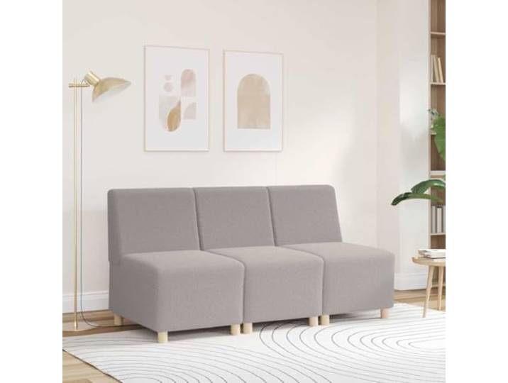 pokgdf Modulares Sofa Ohne Armlehnen Hellgrau 55 cm Gelockter Wollstoff, Sperrholzrahmen, Stabil, Vielseitig für Wohnzimmer, Schlafzimmer, Erweiterbar