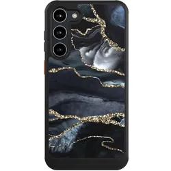 Nivocase Hülle für Samsung Galaxy S23+ Handyhülle NIVOcore Case Schwarz Glitzer Look Marmor Trends (Samsung Galaxy S23+), Smartphone Hülle, Schwarz