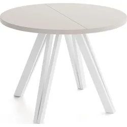 ESSTISCH Ravero runder ausziehbarer, Kaschmir 100-180/100/77 cm