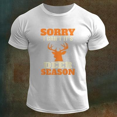 Herren Lustiges Jagd Grafik T-Shirt - 'Tut mir leid ich kann nicht es ist die Hirschsaison' Kurzarm T-Shirt