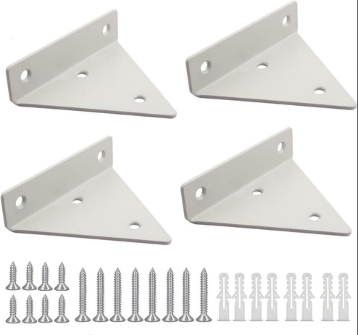 GELLDG Zwevende plankdragers, 4 stuks, Wit, Staal, 80 x 100 mm