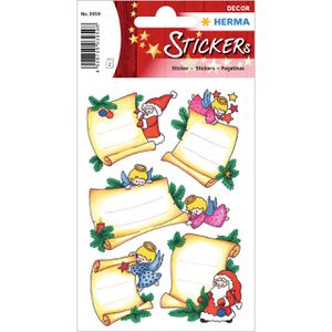 Herma Sticker Decor, 3959, Weihnachtsbriefe, beglimmert, 10 Aufkleber, 10 Stück