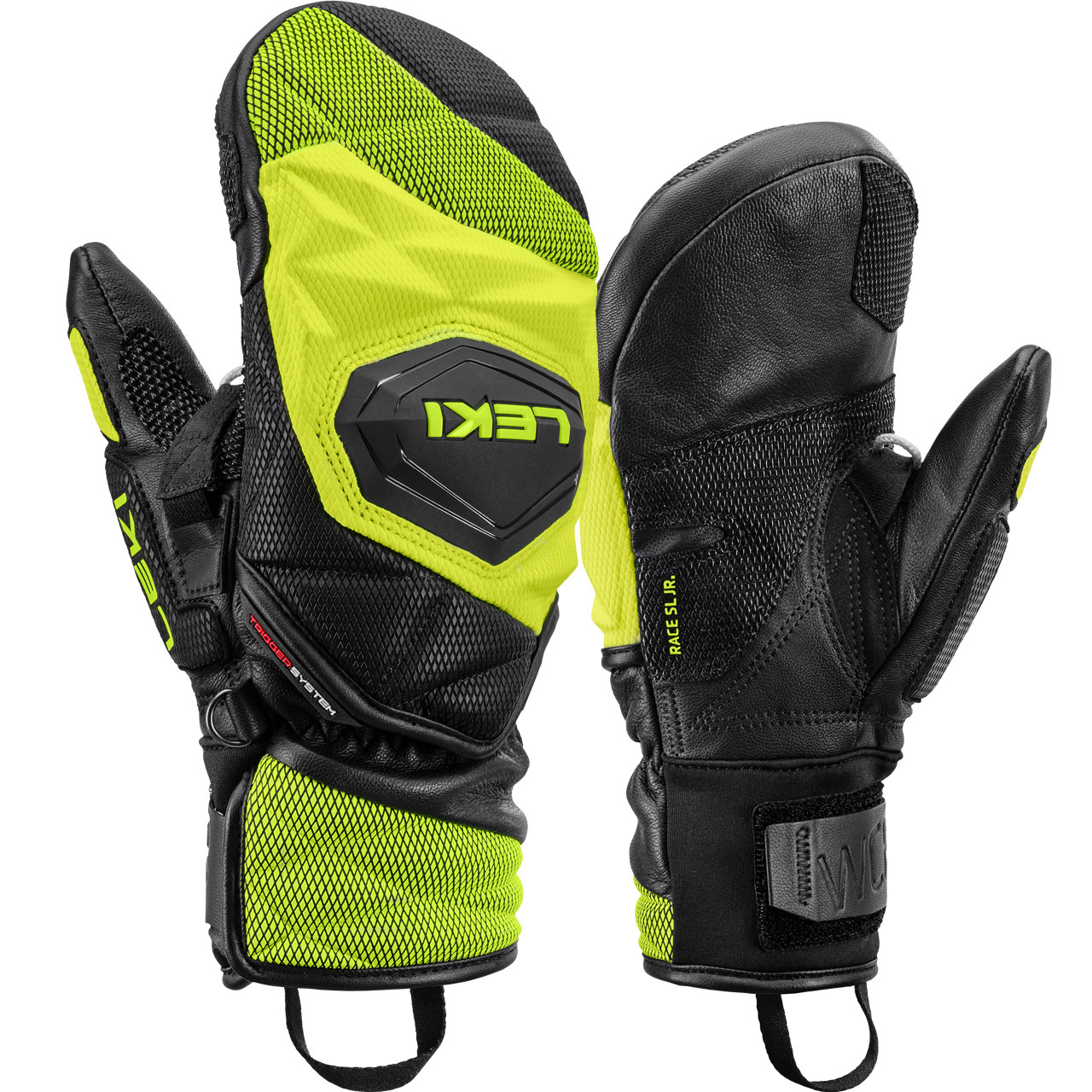 Leki Kinder Fäustling WCR VENOM 3D black/ice lemon - 5,0