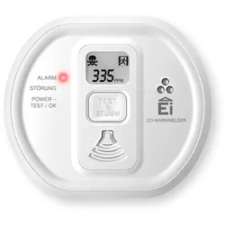 Ei Electronics Ei208D Kohlenmonoxidmelder, CO-Melder mit LCD-Display und Batterie für 10 Jahre, Stand-alone-Gerät, weiß