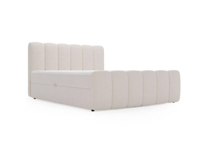 Graingold Boxbett Cloud 140x200 Bouclé-Stoff Creme, 140x200 cm, Schlafzimmer, Betten, Boxspringbetten